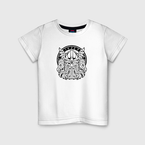 Детская футболка Мифический скандинавский бог Один / Белый – фото 1