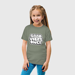 Футболка хлопковая детская Goof vibes black, цвет: авокадо — фото 2