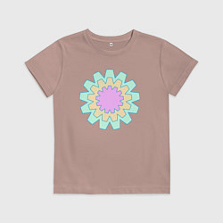 Футболка хлопковая детская Круговые фигуры, цвет: пыльно-розовый