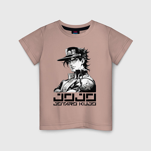 Детская футболка Jotaro Kujo - jojo ai art / Пыльно-розовый – фото 1