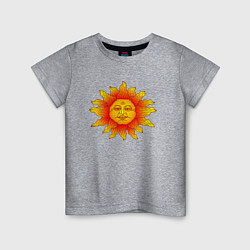 Футболка хлопковая детская Огненное солнце, цвет: меланж