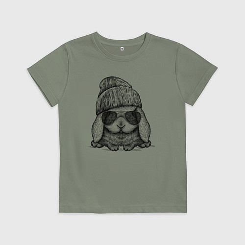 Детская футболка Модный зайчишка / Авокадо – фото 1