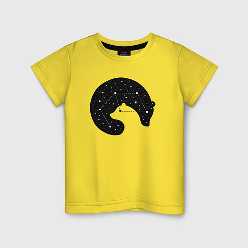 Детская футболка Большая медведица в космосе / Желтый – фото 1