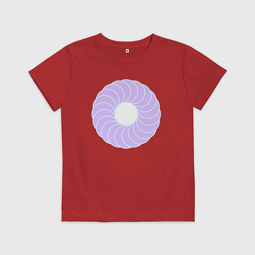 Детская футболка Наслоение окружностей по кругу / Красный – фото 1