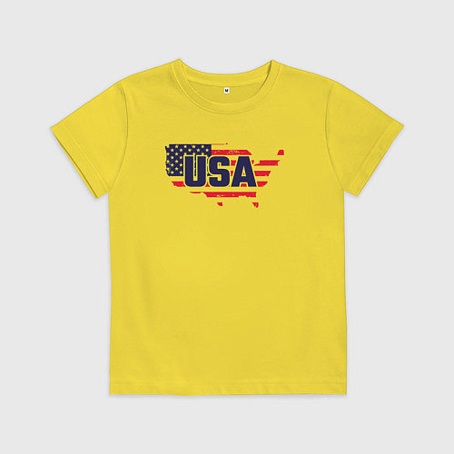 Детская футболка Map USA / Желтый – фото 1