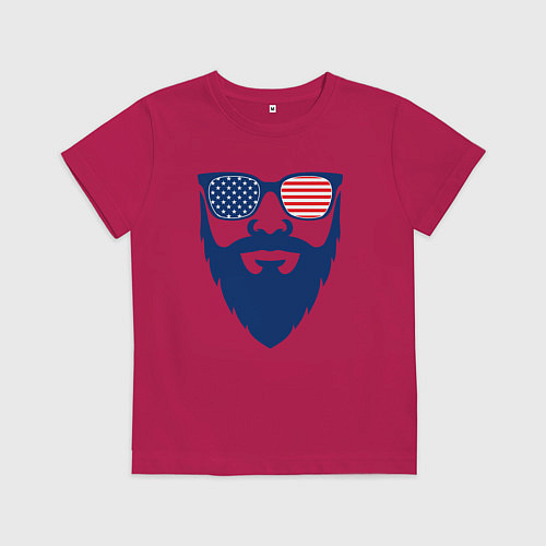 Детская футболка Американец бородач / Маджента – фото 1