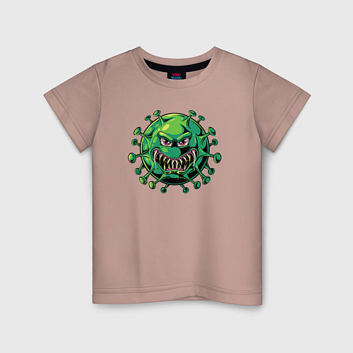 Детская футболка Злой вирус / Пыльно-розовый – фото 1