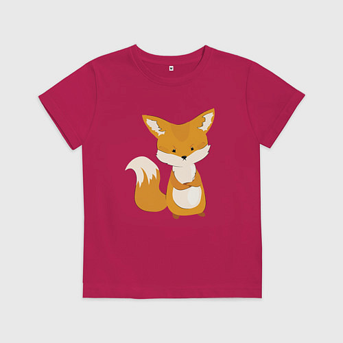 Детская футболка Недовольный лисёнок / Маджента – фото 1