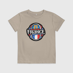 Футболка хлопковая детская Дух Франции, цвет: миндальный