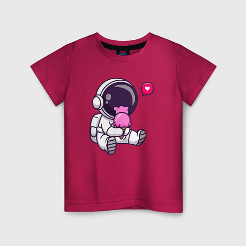 Детская футболка Космонавт и мороженое / Маджента – фото 1