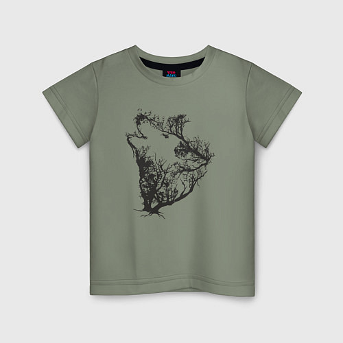 Детская футболка Свободный волк / Авокадо – фото 1