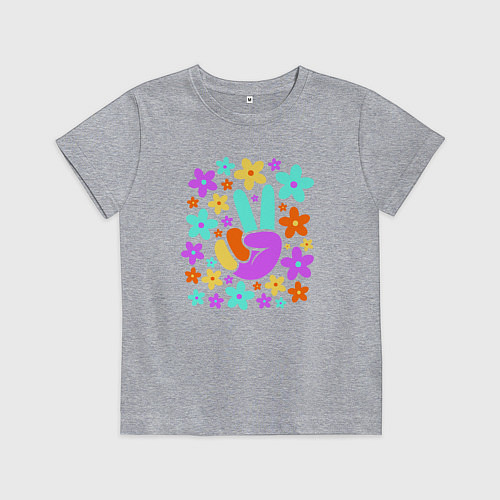 Детская футболка Flower peace / Меланж – фото 1