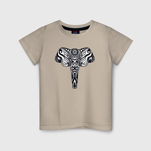 Детская футболка Ethnic elephant / Миндальный – фото 1