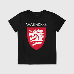 Футболка хлопковая детская Warhorse logo, цвет: черный