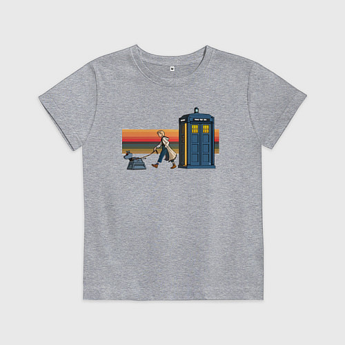 Детская футболка Телефонная будка Доктор Кто / Меланж – фото 1