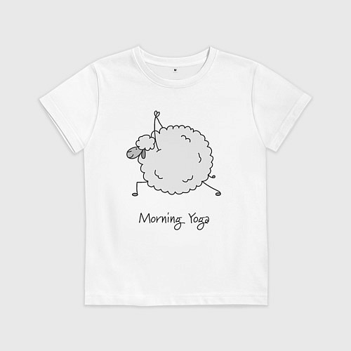 Детская футболка Овечка и йога / Белый – фото 1