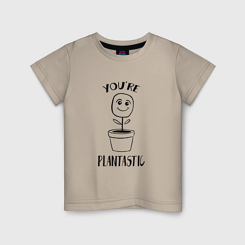 Детская футболка YOURE PLANTASTIC / Миндальный – фото 1