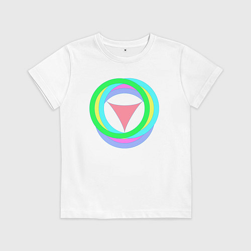 Детская футболка Кольца окружностей с треугольником / Белый – фото 1