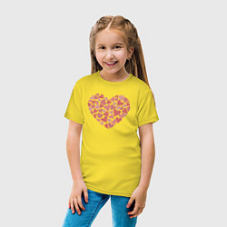 Футболка хлопковая детская Hearts love, цвет: желтый — фото 2