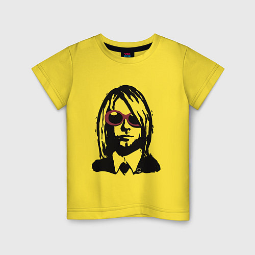 Детская футболка Kurt Cobain Nirvana portrait / Желтый – фото 1