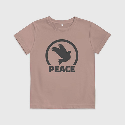 Детская футболка Peace bird / Пыльно-розовый – фото 1