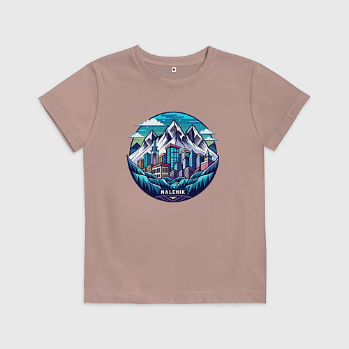 Детская футболка Город Нальчик / Пыльно-розовый – фото 1