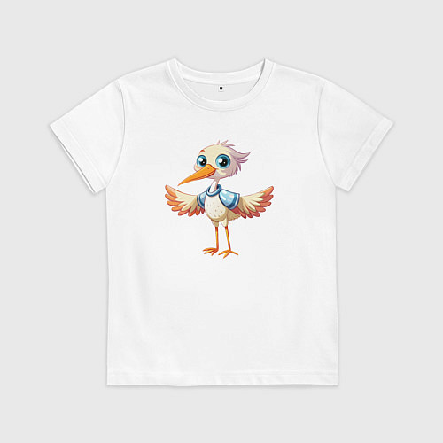 Детская футболка Маленький аистёнок / Белый – фото 1