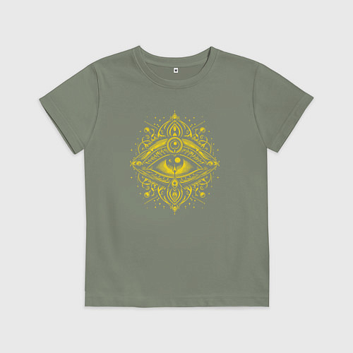 Детская футболка Желтый глаз трайбл тату / Авокадо – фото 1