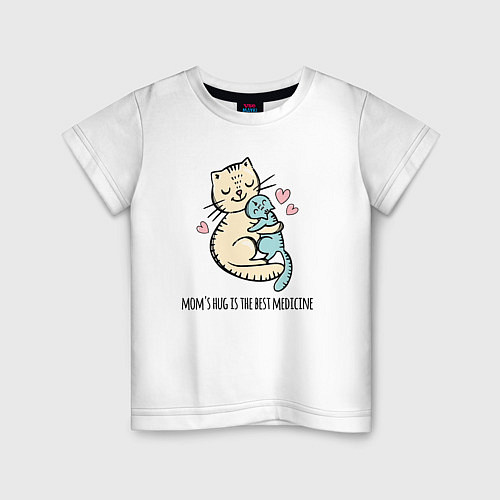 Детская футболка Объятия мамы лучшее лекарство / Белый – фото 1