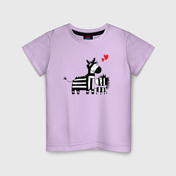 Футболка хлопковая детская Zebra love, цвет: лаванда