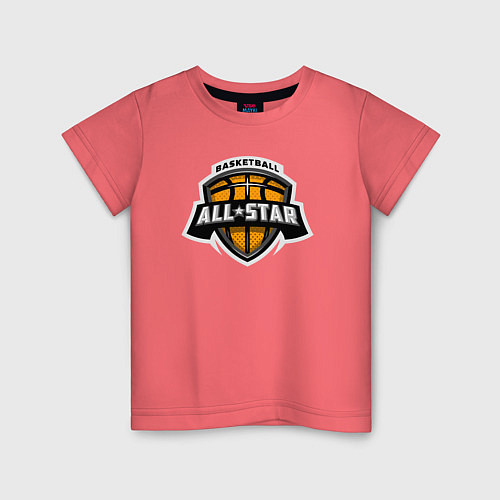 Детская футболка All-star basket / Коралловый – фото 1