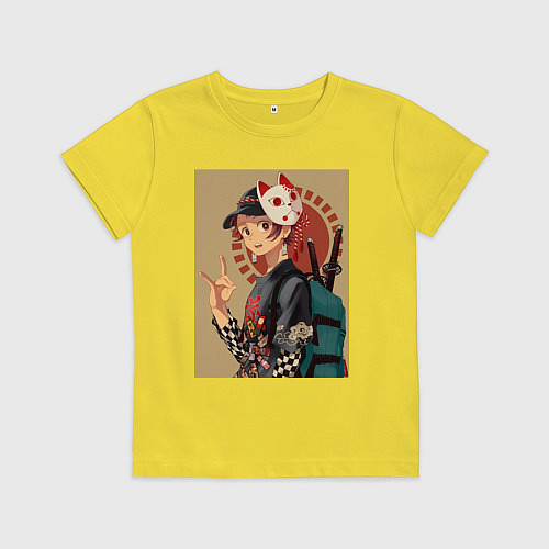 Детская футболка Тандзиро Камадо Арт / Желтый – фото 1