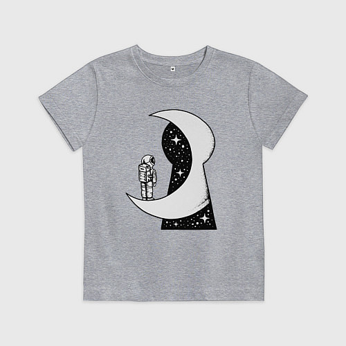 Детская футболка Космос в замочной скважине / Меланж – фото 1