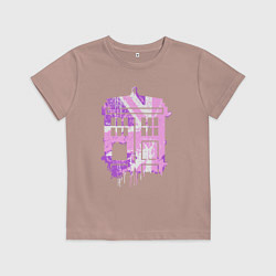 Футболка хлопковая детская Pink tardis, цвет: пыльно-розовый