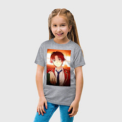 Футболка хлопковая детская Киётака Аянокоджи, цвет: меланж — фото 2