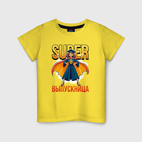 Детская футболка Super выпускница / Желтый – фото 1