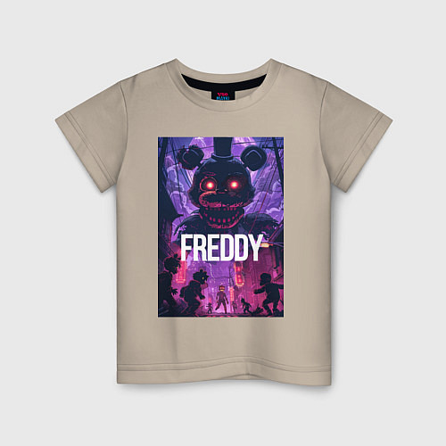 Детская футболка Freddy - мишка Фредди / Миндальный – фото 1