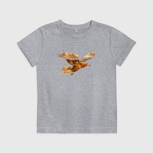 Детская футболка Летящий орел и пейзаж / Меланж – фото 1