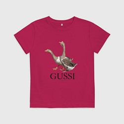 Футболка хлопковая детская Gussi ga-ga-ga, цвет: маджента