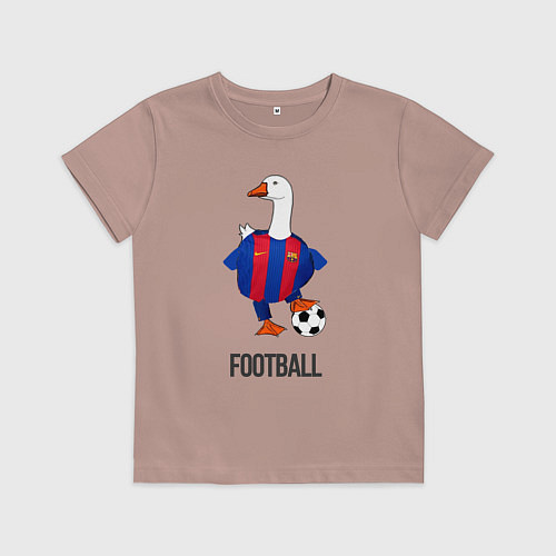 Детская футболка Гусь футболист / Пыльно-розовый – фото 1