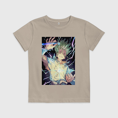 Детская футболка Сэнку Исигами / Миндальный – фото 1