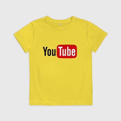 Детская футболка You tube logo / Желтый – фото 1