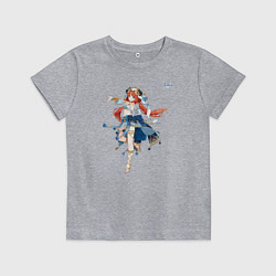 Футболка хлопковая детская Нилу из Геншин Импакт, цвет: меланж