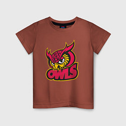 Футболка хлопковая детская Team owls, цвет: кирпичный