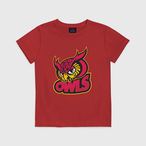 Детская футболка Team owls / Красный – фото 1