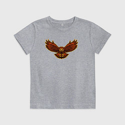 Футболка хлопковая детская Полёт совы, цвет: меланж