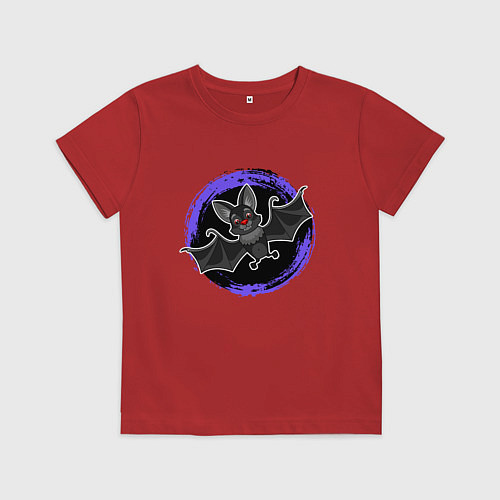 Детская футболка Мультяшная летучая мышь / Красный – фото 1