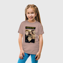 Футболка хлопковая детская Depeche Mode - Singles, цвет: пыльно-розовый — фото 2