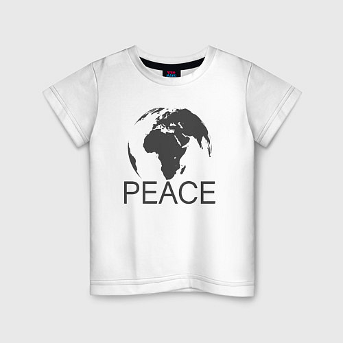 Детская футболка Peace the world / Белый – фото 1