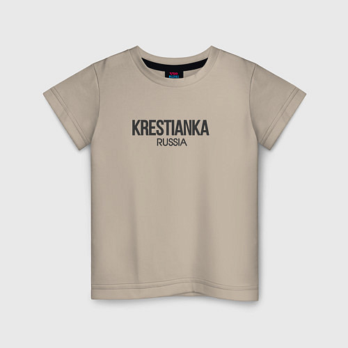 Детская футболка Krestianka - крестьянка / Миндальный – фото 1